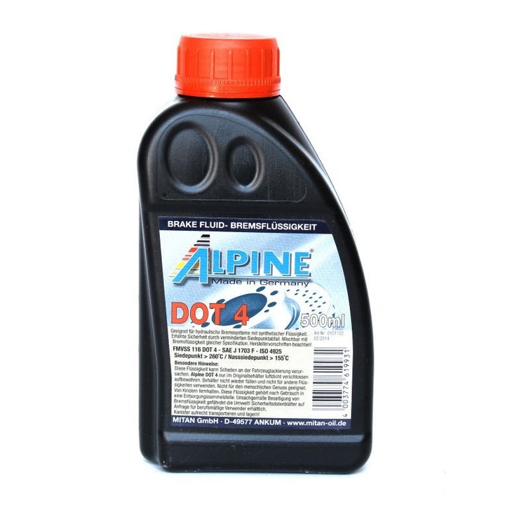 Lichid de frana Alpine Brake Fluid DOT 4, 500 ml
