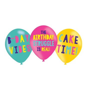 Baloane latex 28 cm inscriptionate Young and Fabulous, 9904572, set 6 bucati Baloane latex 28 cm inscriptionate Young and Fabulous, 9904572, set 6 bucati