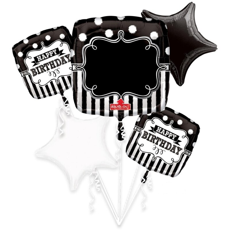 Buchet Baloane Happy Birthday Cu Personalizare, 34454, set 5 bucati