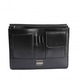 Servieta barbati piele naturala, neagra, S109