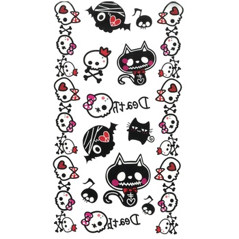 Tatuaj temporar pisici zombie 17x10cm Tatuaj temporar pisici zombie 17x10cm