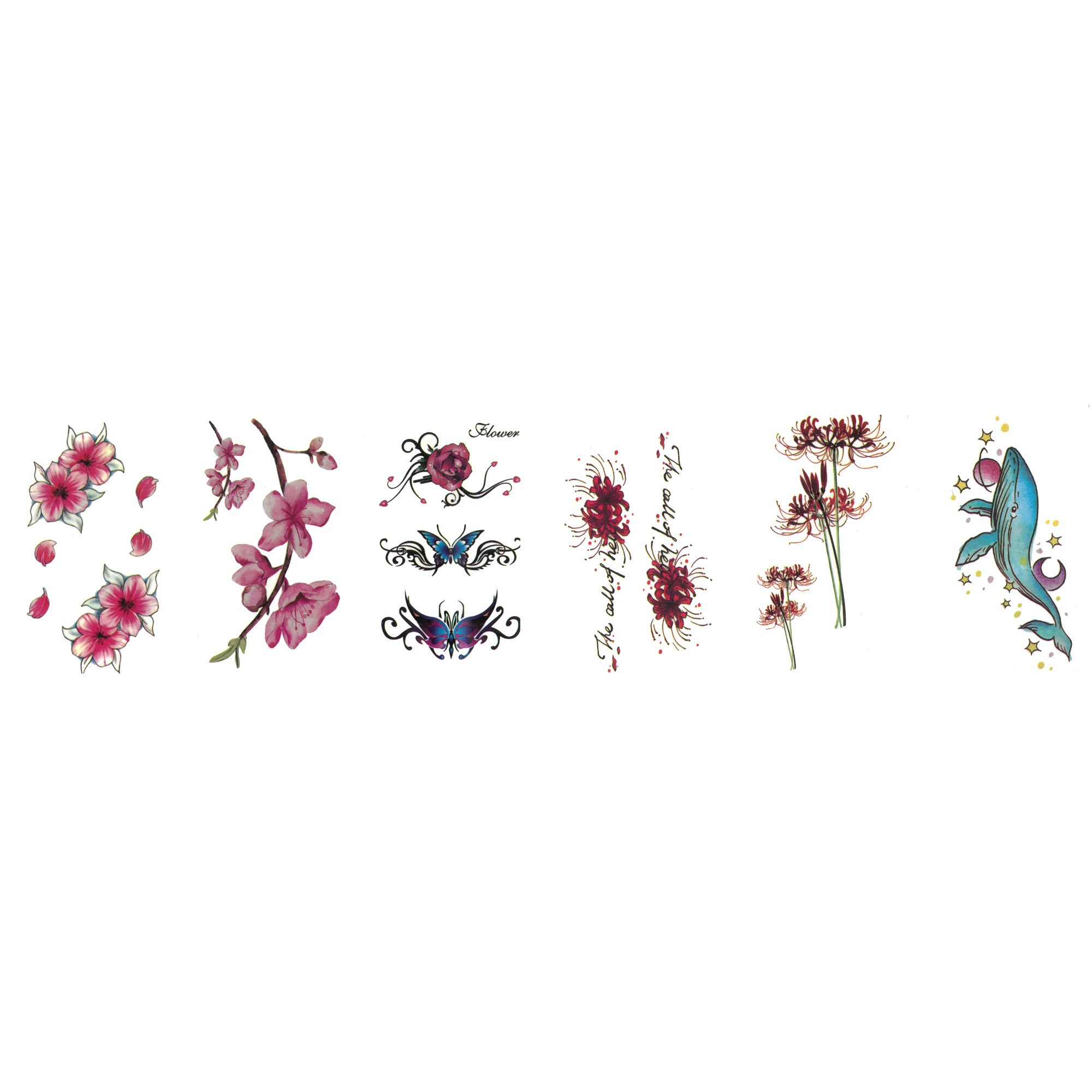 Set 6 tatuaje temporare flower design 9x5cm