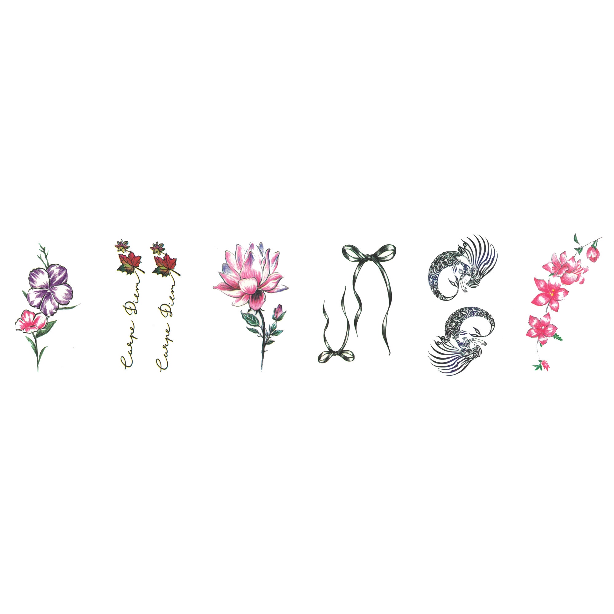 Set 6 tatuaje temporare carpe diem 9x5cm