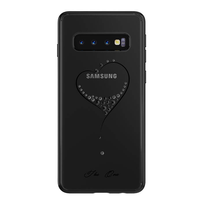 Husa Kingxbar decor Cristale Originale, Samsung Galaxy S10 Plus, Negru