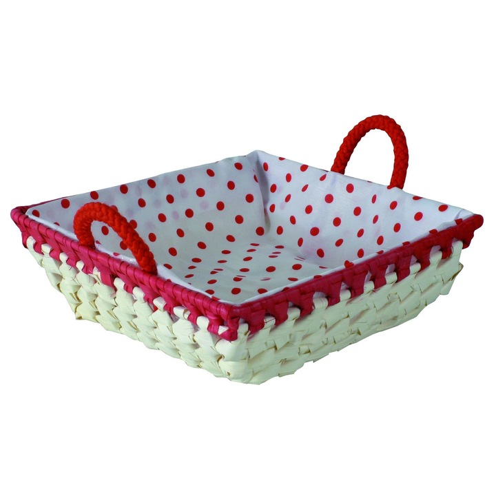 Domotti Palma 68097 kosár béléssel 22 cmx 22 cmx 7 cm, bézs