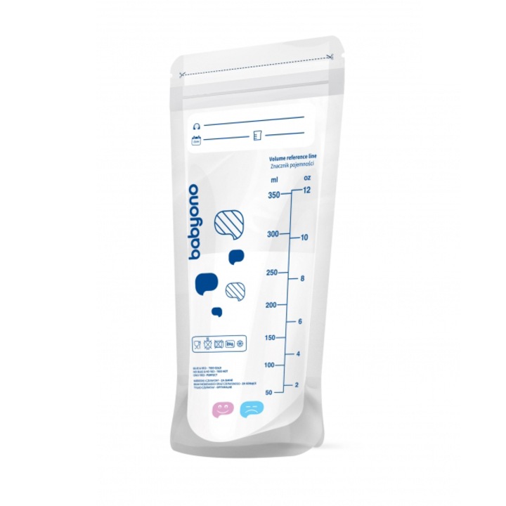 Baby Ono Élelmiszer-Tasak Készlet Hőmérséklet-Indikátorral 350 Ml - 20 Db