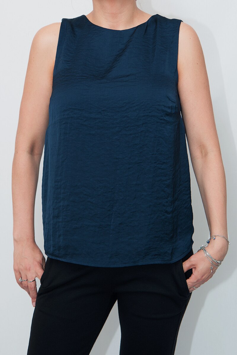 Bluza fara maneci Kiabi, Albastru marin