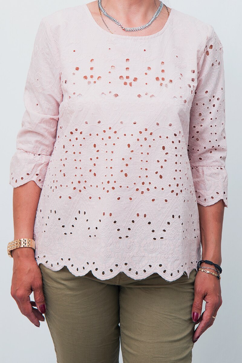 Bluza din bumbac Sisters Point, Roz