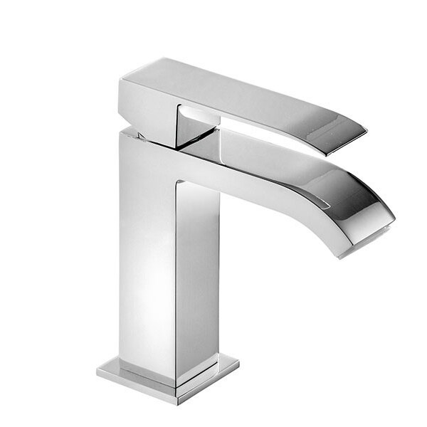 Baterie baie cascada, Tres, monocomanda, finisaj inox, alama
