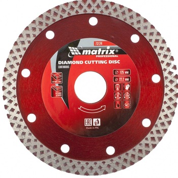 Disc Diamantat continuu, 125 x 22.2 mm, pentru tаiere uscatа/umedа, MTX Disc Diamantat continuu, 125 x 22.2 mm, pentru tаiere uscatа/umedа, MTX