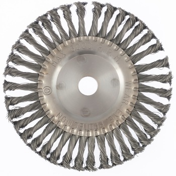 Perie pentru polizor unghiular, 200 mm, D interior 22,2 mm, plata, sarma rasucita din otel, MTX Perie pentru polizor unghiular, 200 mm, D interior 22,2 mm, plata, sarma rasucita din otel, MTX