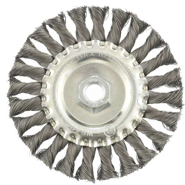 Perie pentru polizor unghiular, 125 mm, M14, plata, sarma rasucita 0.35 mm din otel, MTX