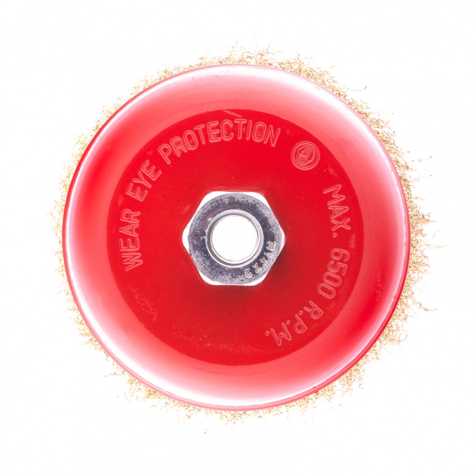 Perie pentru polizor unghiular, 125 mm, M14, cupa, sarma de otel ondulata, MTX