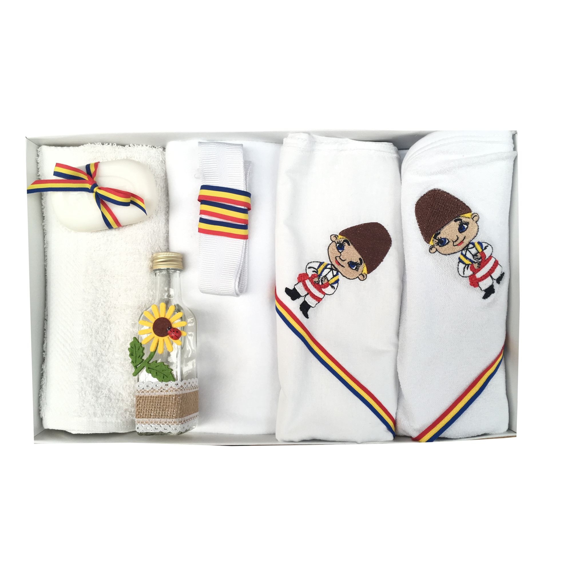 Trusou Traditional pentru Botez ,7 piese, Alb