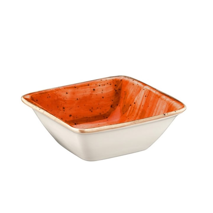 Bol patrat din portelan AURA TERRA COTTA 8x8,5cm ATC MOV 10KS