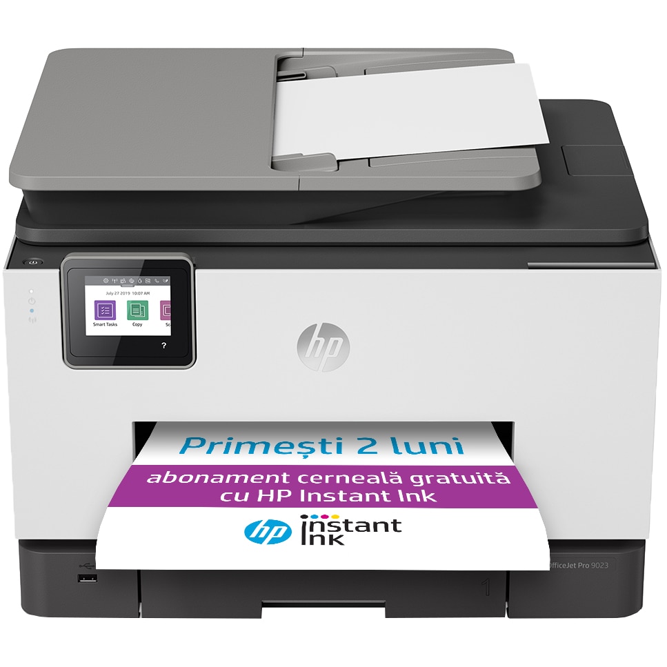 Multifunctional inkjet color HP OfficeJet Pro 9023, eligibil HP Instant Ink, Retea, Wireless, Duplex, ADF, A4