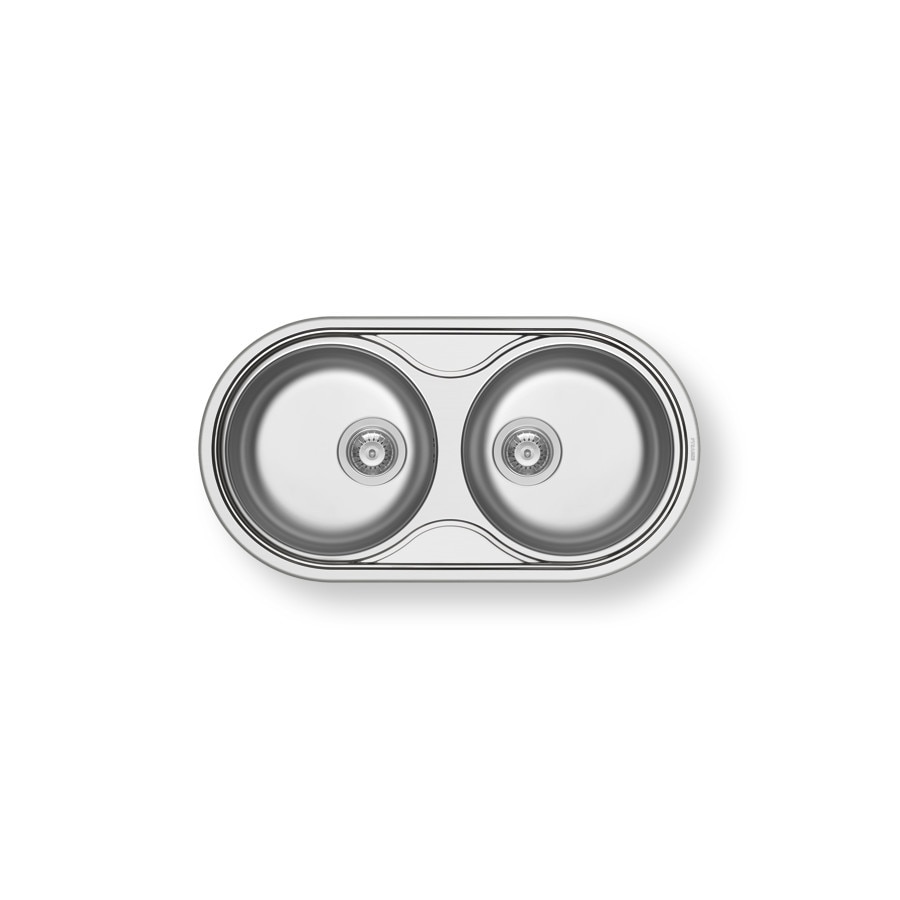 Chiuveta bucatarie Pyramis SR TWIG 2 cuve, 850*450, montare pe blat, finisaj anticalcar