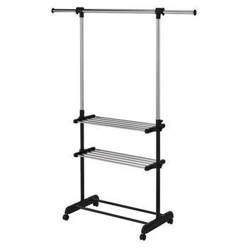 Stender cu roti suport de umerase pentru haine si pantofi, pentru dormitor , living , hol , ATS , gri metalizat din metal Stender cu roti suport de umerase pentru haine si pantofi, pentru dormitor , living , hol , ATS , gri metalizat din metal