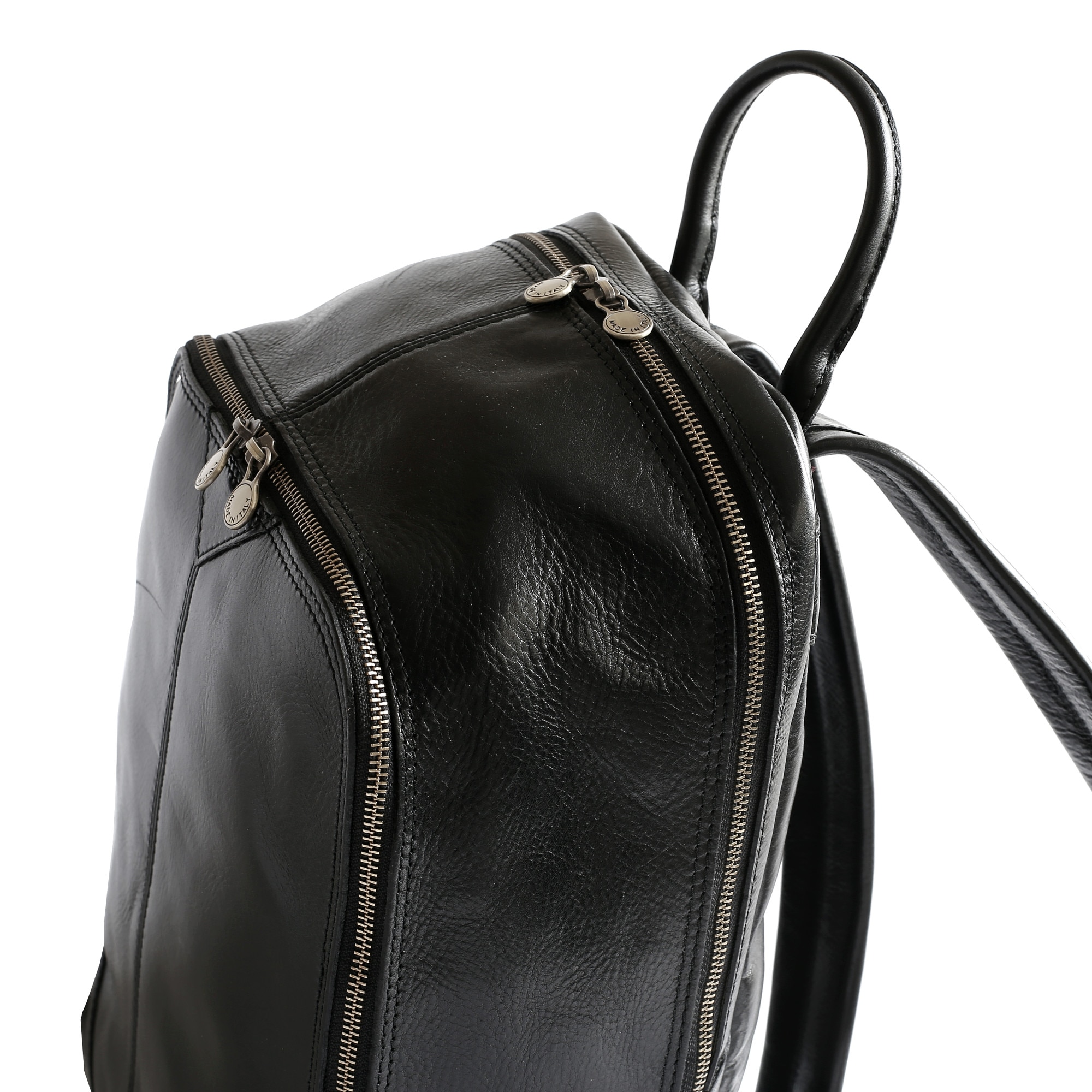 Rucsac laptop din piele naturala, negru, util land, LR114