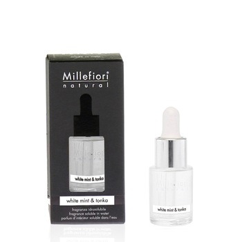 Esenta de parfum hidrosolubila pentru Difuzor aromaterapie cu ultrasunete Millefiori Milano - aroma White mint and tonka 15ml Esenta de parfum hidrosolubila pentru Difuzor aromaterapie cu ultrasunete Millefiori Milano - aroma White mint and tonka 15ml