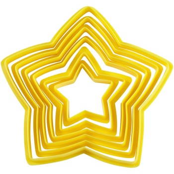 Set decupator plastic pentru prajituri, Wilton, Stele, 6 bucati Set decupator plastic pentru prajituri, Wilton, Stele, 6 bucati