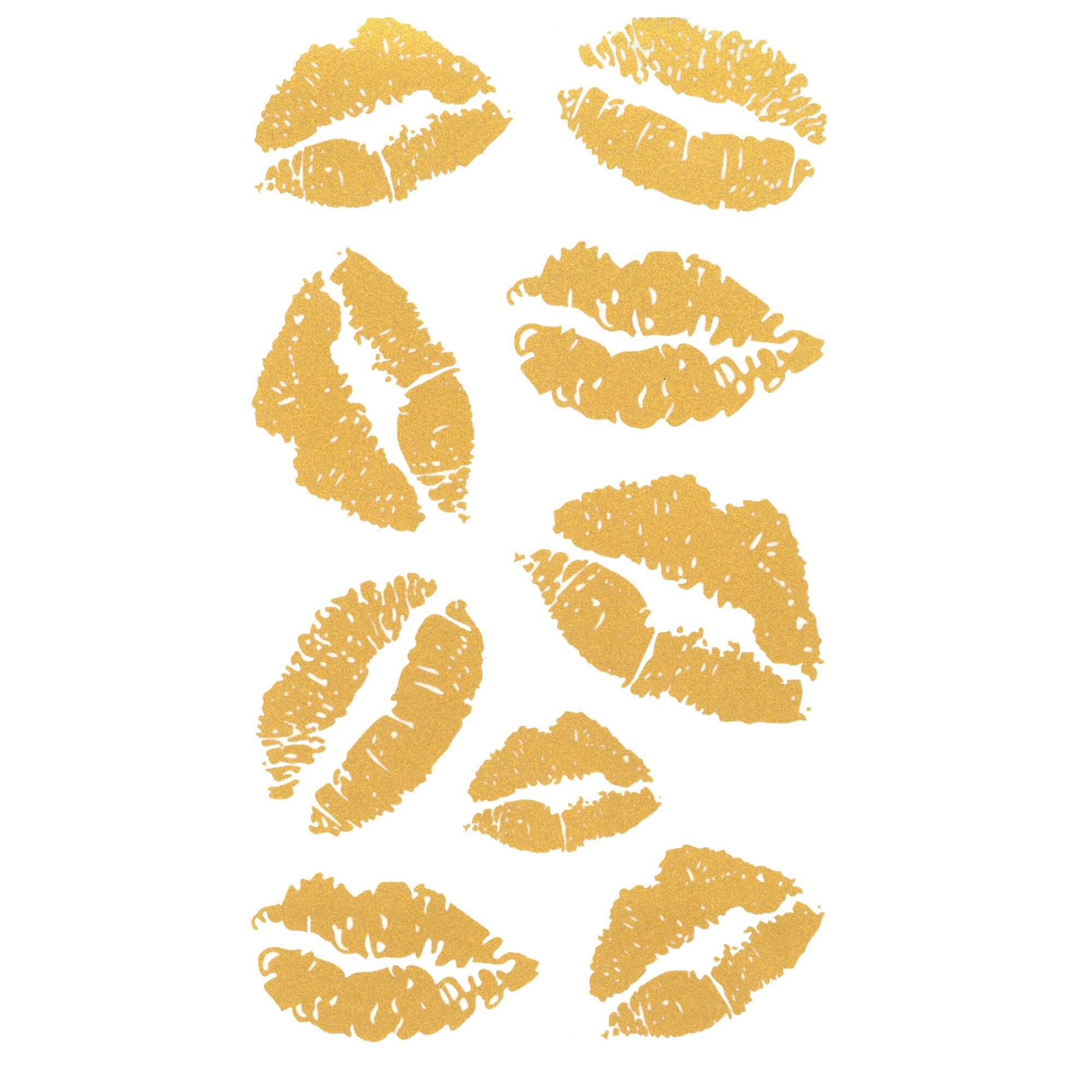 Tatuaj temporar buze aurii 17x10cm