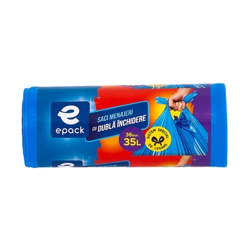 Saci Menajeri Epack Dubla Inchidere 35 L, 36 buc/rola Saci Menajeri Epack Dubla Inchidere 35 L, 36 buc/rola