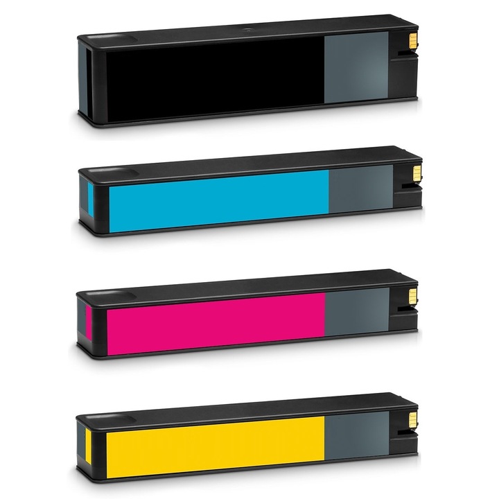 Set de 4 Cartuse inkjet 982XL, Negru, Albastru, Rosu, Galben, 68000 Pagini Multicolor Comptibile HP PageWide Enterprise Color 765 dn Flow MFP 785 z plus HP MFP 780 dnH P MFP 780 dns HP MFP 780 dtx HP MFP 780 MFP 785 f MFP 785 zs