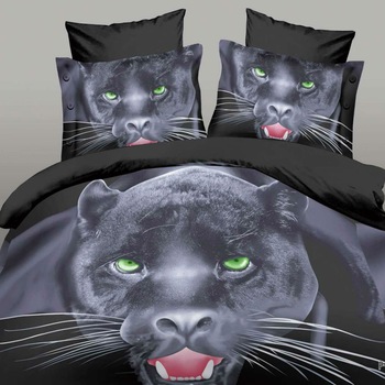 Lenjerie de pat, 3D, cu imprimeu , B-360, 4 piese, Multicolor Lenjerie de pat, 3D, cu imprimeu , B-360, 4 piese, Multicolor