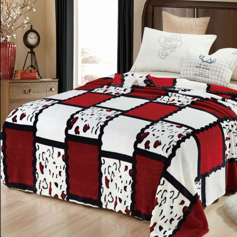 Patura Casa de vis, cocolino, gofrata, pentru pat dublu, multicolor, F3-B11