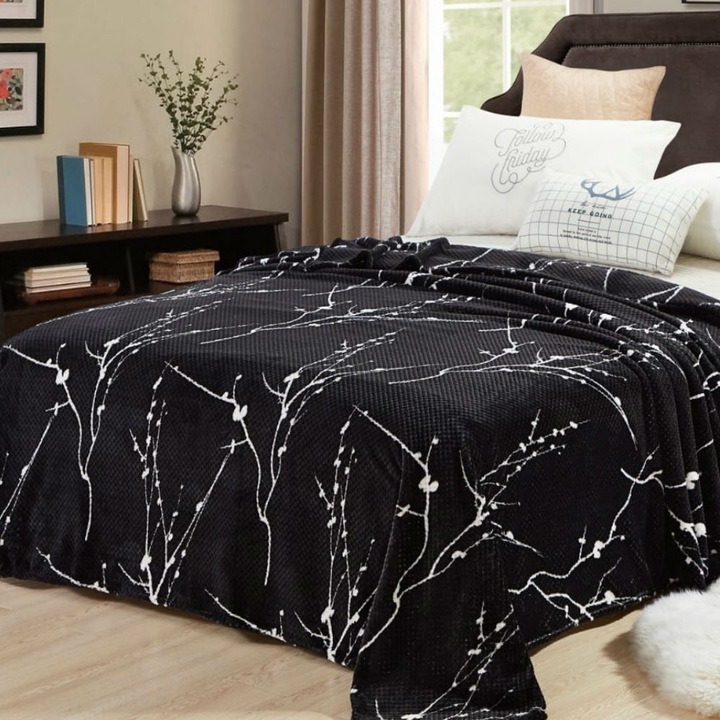 Cocolino többszínű dupla ágytakaró vagy kanapé takaró, Casa de Vis, F3-B14, BLACK