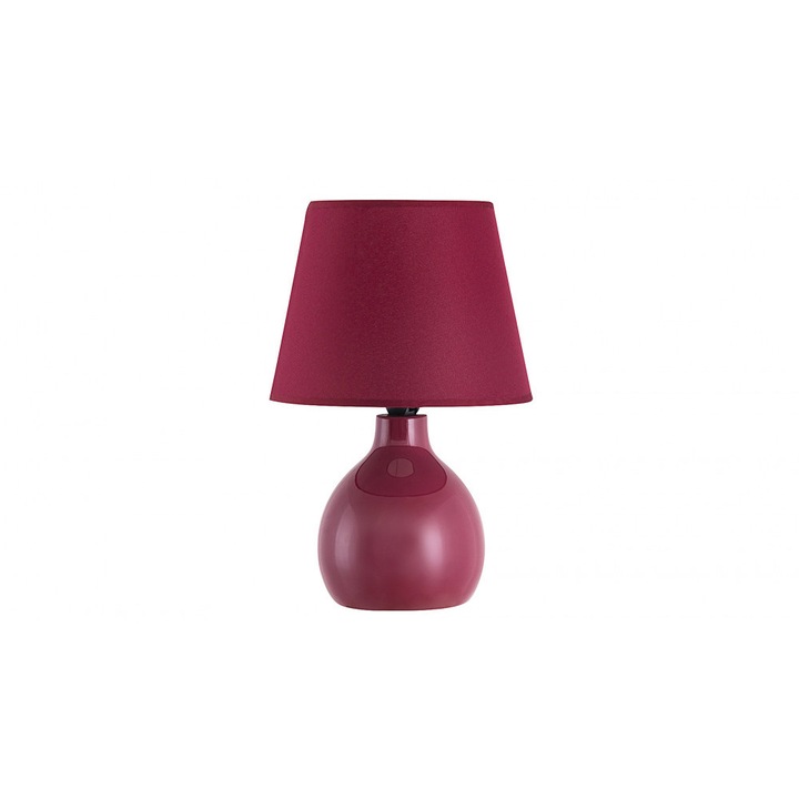 Veioza ceramica Ingrid, abajur textil bordeaux