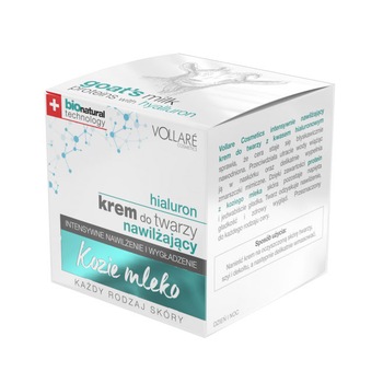Crema cu Acid Hyaluronic si Proteine din Lapte de Capra VOLLARE Intensive, BIO, 50 ml Crema cu Acid Hyaluronic si Proteine din Lapte de Capra VOLLARE Intensive, BIO, 50 ml