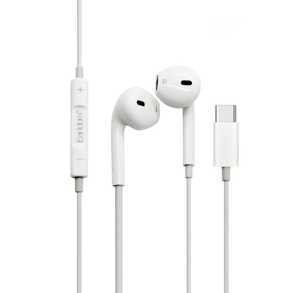 Casti intraauriculare pentru dispozitive mobile Earldom ET-E19, Tip-C, Microfon, Alb