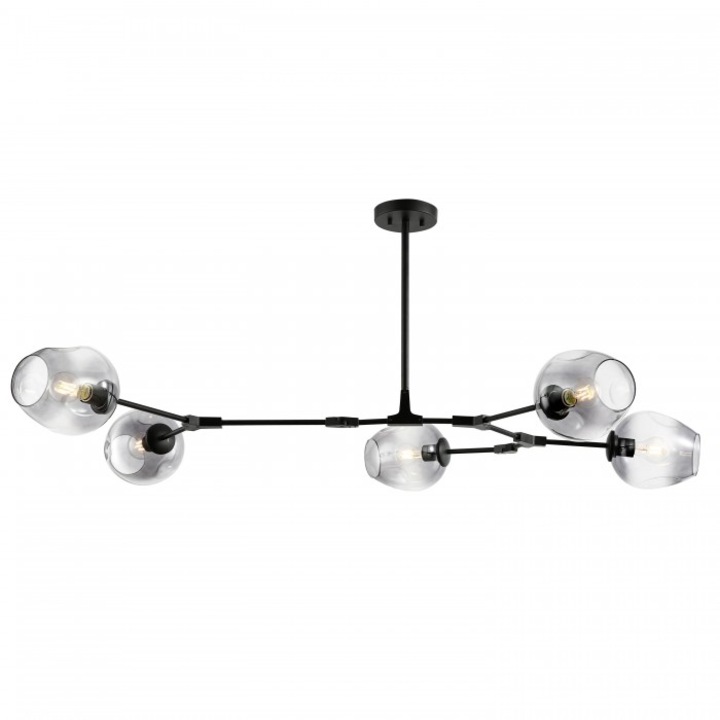 Candelabru NG P8866 SPHERES, E27, 5x40W, 220V, negru