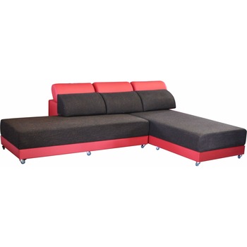 Coltar extensibil Sani Ankona cu Zona de Dormit 165/190 cm si 2 Tabureti , Rosu/ Maro Coltar extensibil Sani Ankona cu Zona de Dormit 165/190 cm si 2 Tabureti , Rosu/ Maro