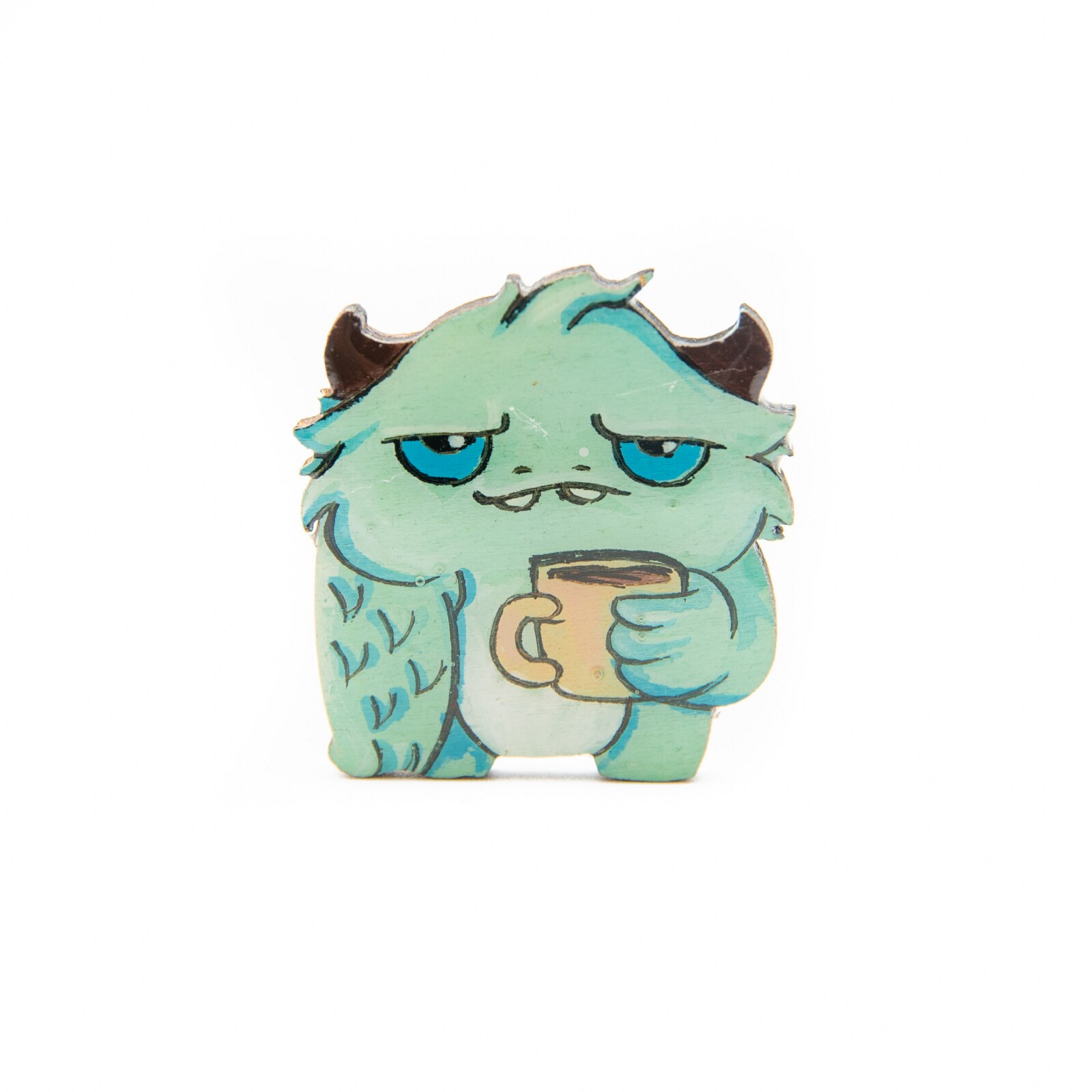 Brosa Lemn SLEEPY MONSTER 493, 40mm, Verde