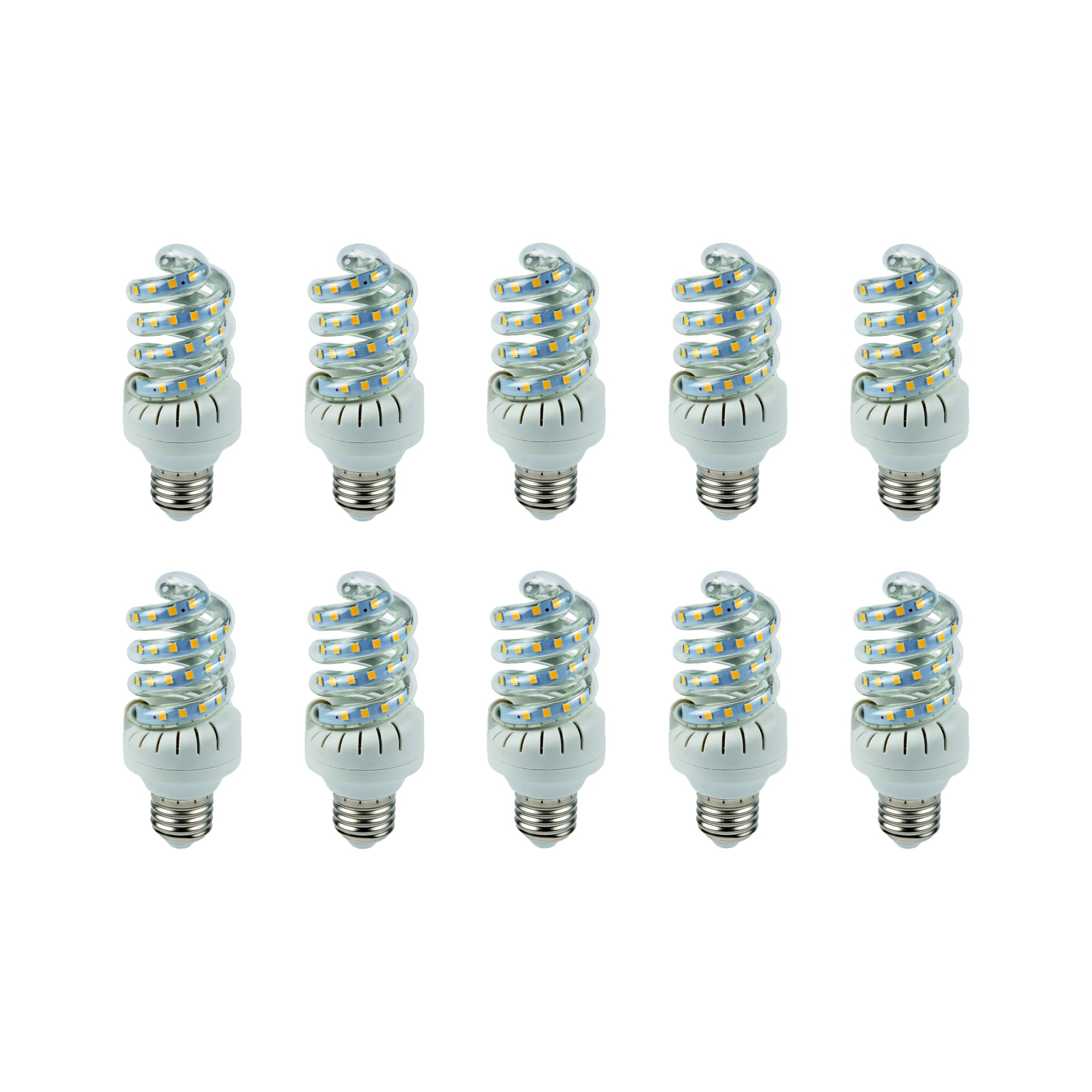 Set 10 Becuri Led Spirala 9W Lumina Calda E27