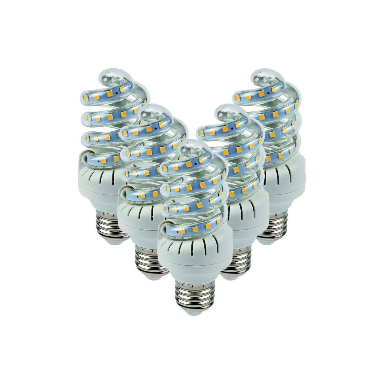 Set 5 Becuri Led Spirala 9W Lumina Calda E27