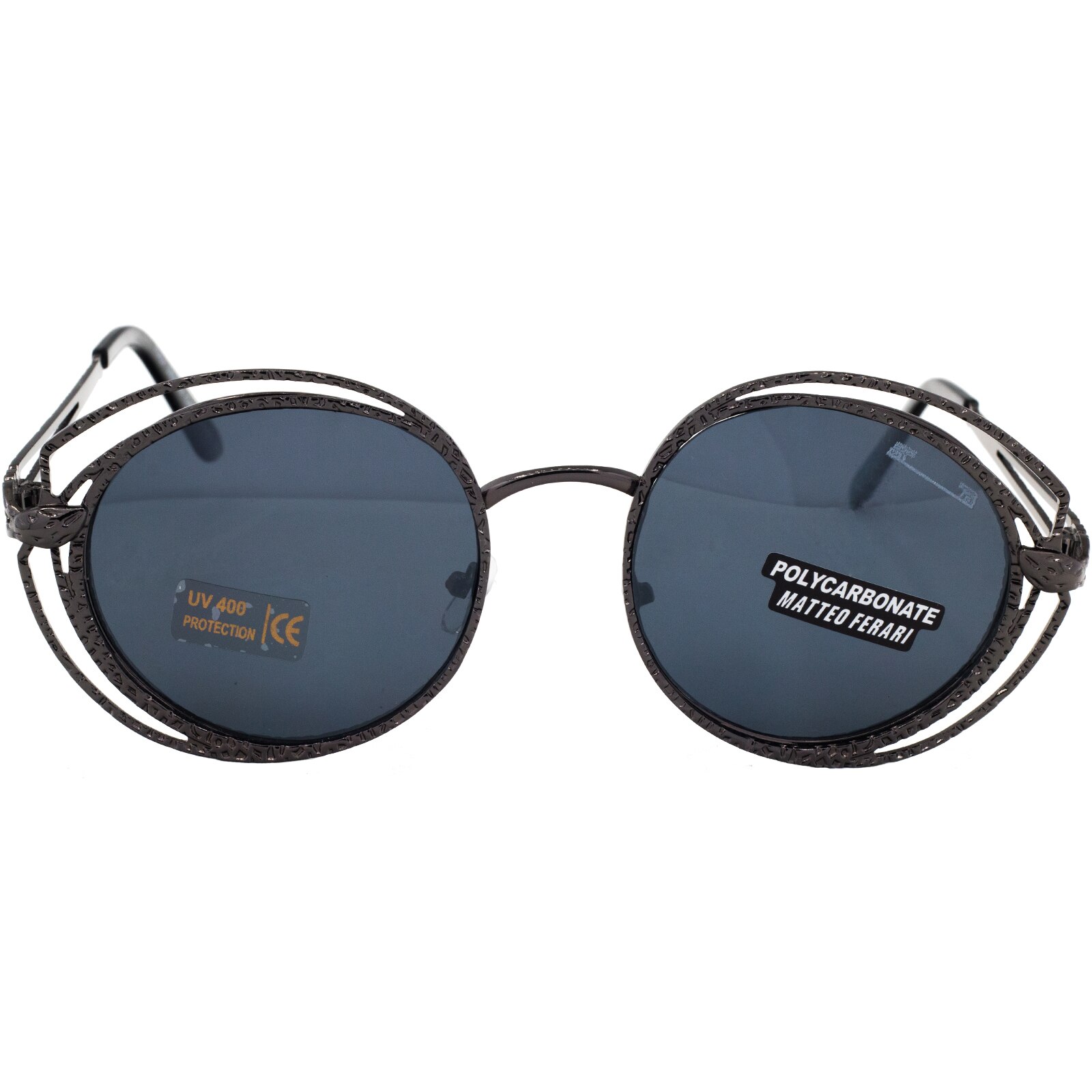 Ochelari de soare, dama, polarizati, Matteo Ferari, toc si laveta, culoare negru, UV400, lentile bleumarin