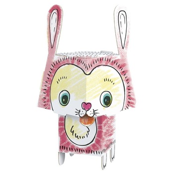 Jucarie pliabila de colorat din carton, Iepuras, 3D Jucarie pliabila de colorat din carton, Iepuras, 3D