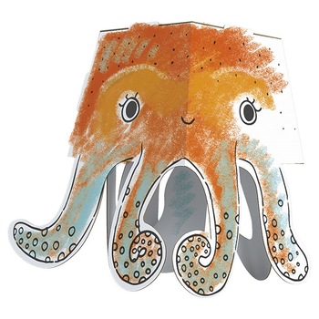 Jucarie pliabila de colorat din carton, Caracatita, 3D Jucarie pliabila de colorat din carton, Caracatita, 3D