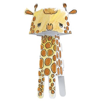 Jucarie pliabila de colorat din carton, Girafa, 3D Jucarie pliabila de colorat din carton, Girafa, 3D