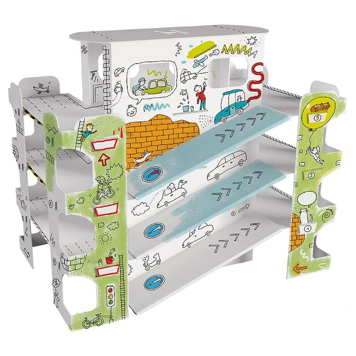 Parcare etajata de colorat XXL din carton