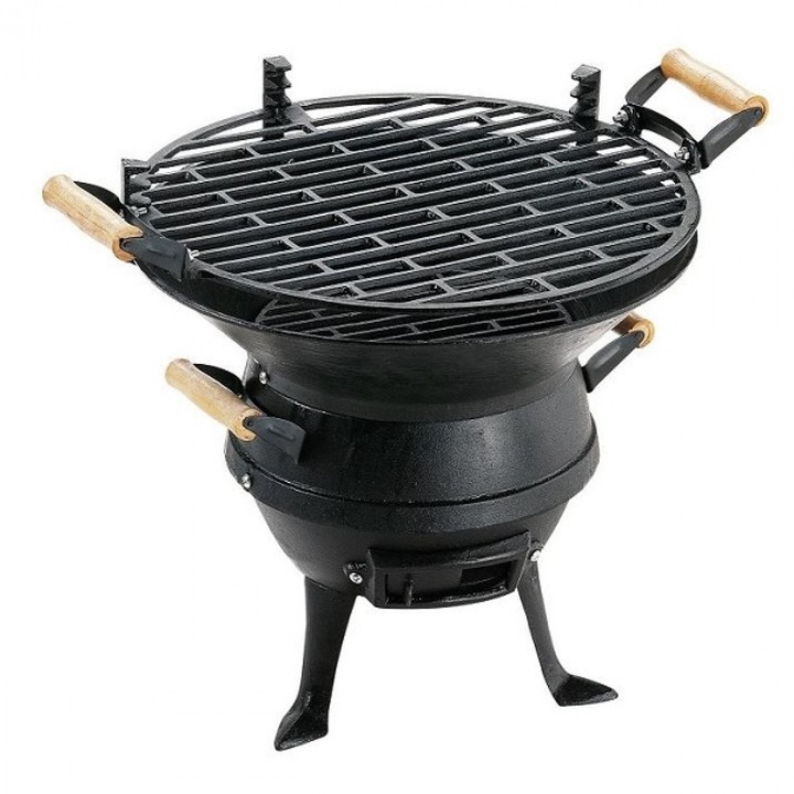 Gratar pe carbuni din fonta MUHLER BMQ-630S, 35 cm, Negru