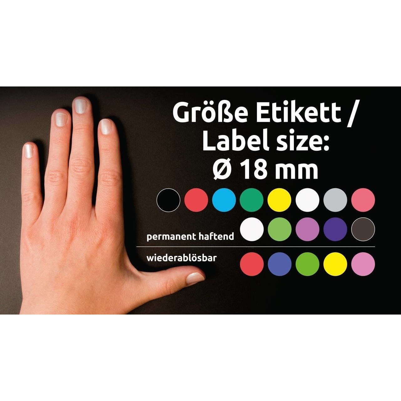 Avery Zweckform 3171 pastilles de couleur Ø 18 mm (96 étiquettes