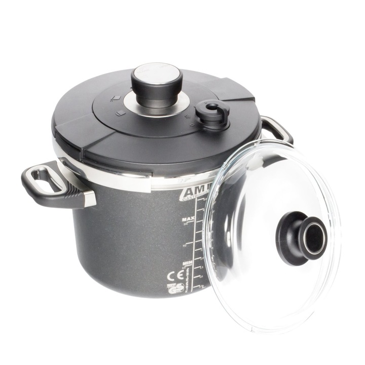 Тенджера под налягане, алуминий, 24 см/5.5 L, индукция - AMT Gastroguss