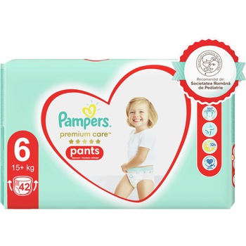 Scutece-chilotel Pampers Premium Care Pants Mega Box Marimea 6, 15+ kg, 42 buc Scutece-chilotel Pampers Premium Care Pants Mega Box Marimea 6, 15+ kg, 42 buc