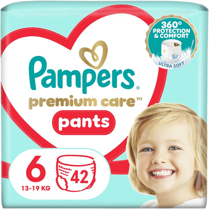 Пелени-гащички Pampers Premium Care Pants Mega Box 6 Extralarge, 15+ кг, 42 броя