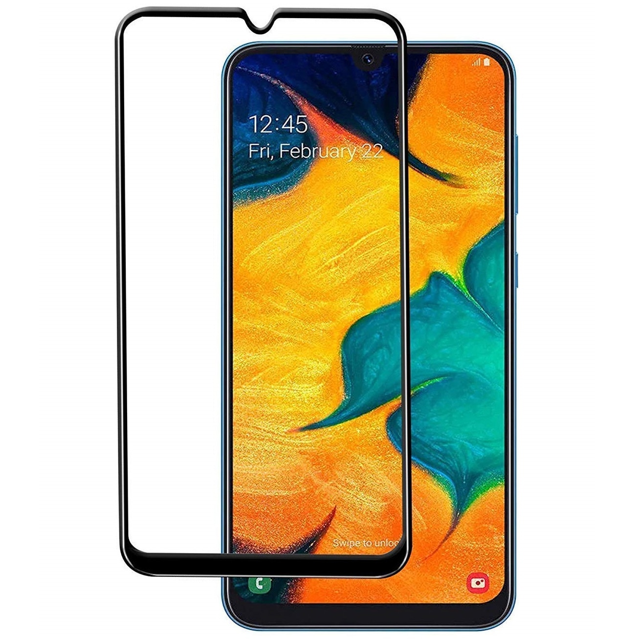 Folie sticla securizata Full Cover Full Glue pentru Samsung Galaxy A30, Negru